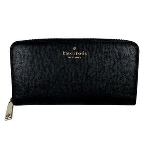 Kate Spade | Large Zip Around Black Leather Wallet
